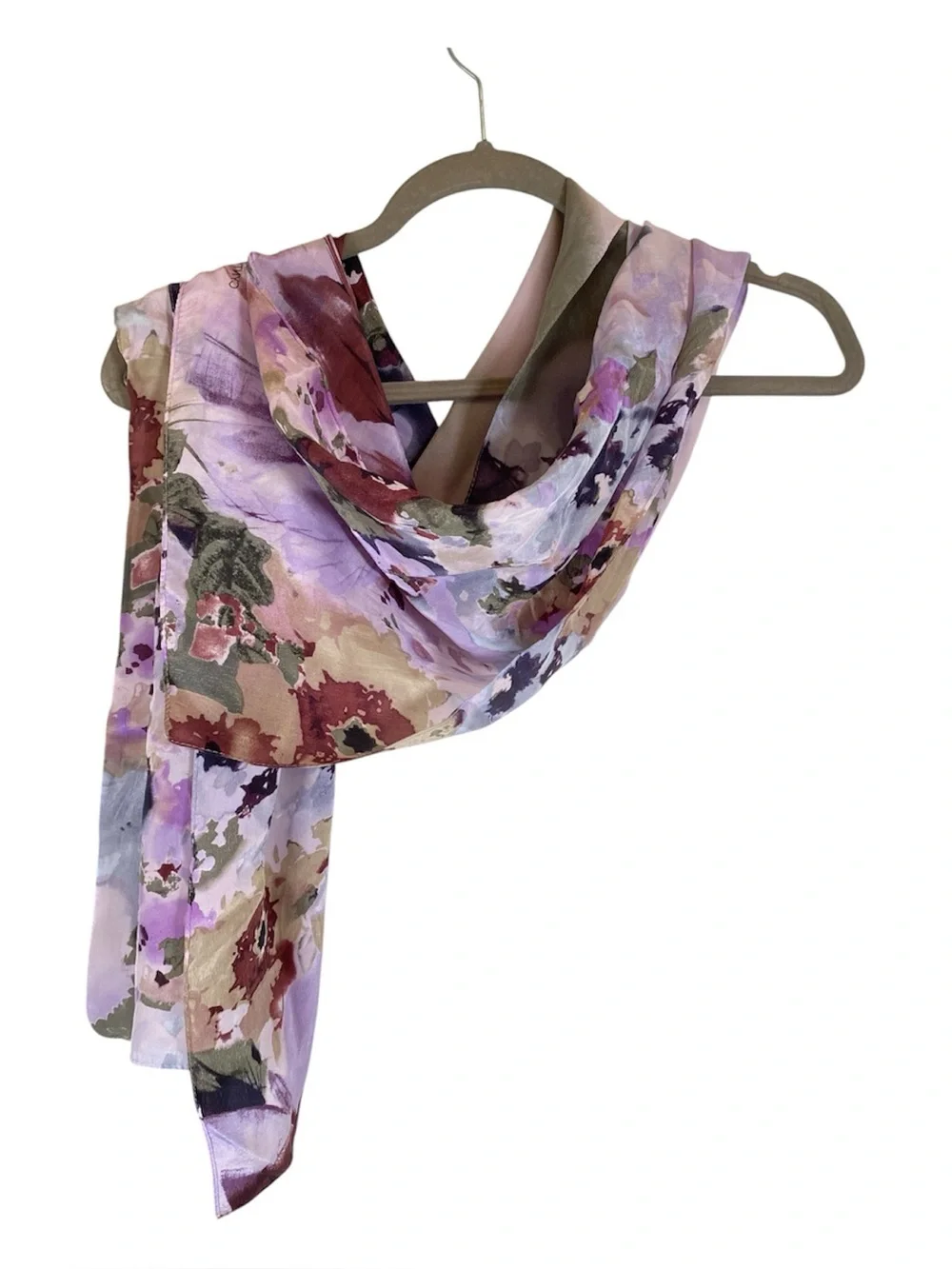 CYNTHIA‎ ROWLEY Lavender Floral Watercolor Silk Scarf